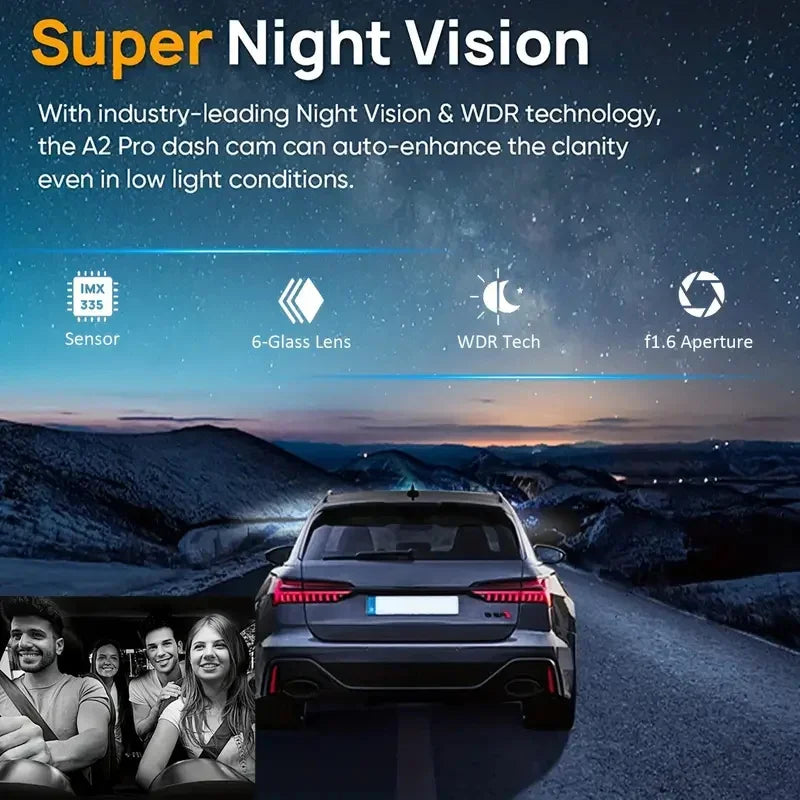 Motion Detection Dash Cam for Car with Wifi Cars 1080P Black Box 3.16 Inch Screen Camera G-Sensor DVR Night Vision Dual Lens Cam