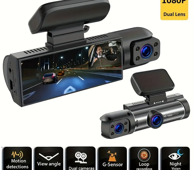 Motion Detection Dash Cam for Car with Wifi Cars 1080P Black Box 3.16 Inch Screen Camera G-Sensor DVR Night Vision Dual Lens Cam